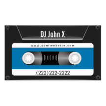 Dunkle Kassette (blaue) DJ-Musikindustrie-Karte Visitenkartenvorlage