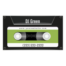 Dunkle Kassetten-(grüne) Musik DJ-Visitenkarte