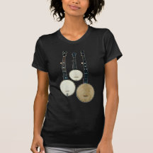 Dunkles kurzes T-Shirt Hülse mit 3 Banjo-Damen