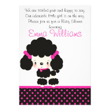 Dupe l'invitation de baby shower de caniche