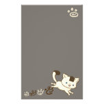 Ébat de chat d'Onigiri stationnaire (Brown) Papier À Lettre Customisé