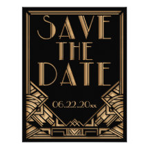 Économies de mariage de style de Gatsby d'art déco Invitations Personnalisées