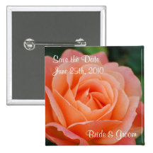 Économies de rose d'orange le bouton de date badge