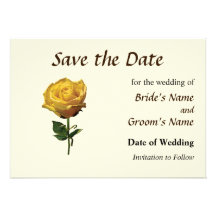 Économies de rose jaune la date invitation