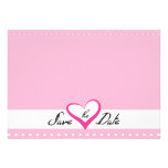 Économies roses de coeur la date invitations personnalisées