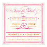 Économies roses et oranges d'Affiche-Style de dama Invitations