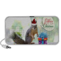 Écureuil de Noël avec des cadeaux de Noël Haut-parleur Notebook