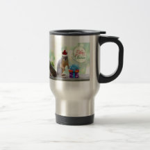 Écureuil de Noël avec des cadeaux de Noël Tasse À Café