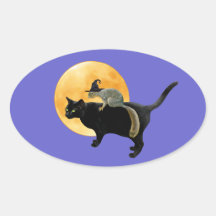 Écureuil de sorcière sur l'autocollant de chat