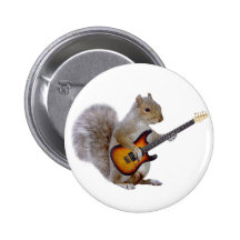 Écureuil jouant la guitare badges avec agrafe