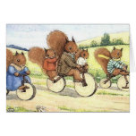 Écureuils sur des vélos carte