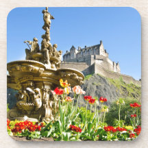 Edinburgh-Schloss und Ross-Brunnen Drink Untersetzer