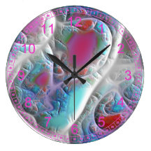 Édredon bleu et blanc abstrait - plaisir magenta d horloges