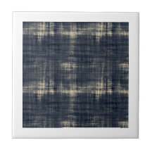 Effacé tissu bleu-foncé carreau