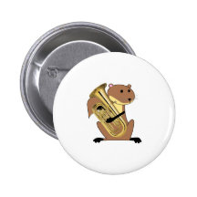 Eichhörnchen, das den Euphonium spielt Anstecknadelbutton