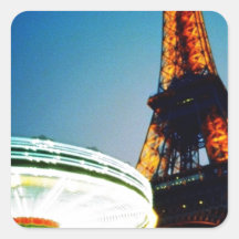 Eiffel Night Two Square Sticker