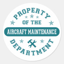 Eigentum der Flugzeug-Instandsetzungsabteilung Sticker