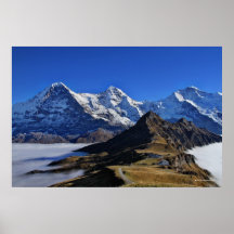 Eiger, und Jungfrau, Suisse, Schweiz de Mönch Poster