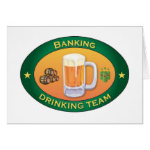 Ein Bankkonto haben des trinkenden Teams Grußkarten