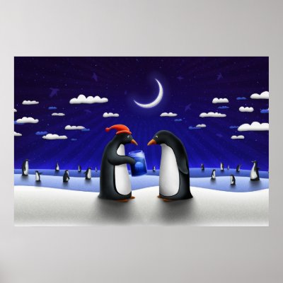 Ein kleines Geschenk für Weihnachten Plakatdrucke von vladstudio