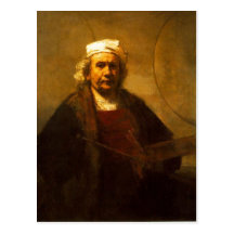 Ein spätes Selbstprotrait durch Rembrandt, von ein Postkarten