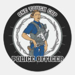 Ein starker weiblicher Polizist Aufkleber