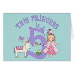 Einhorn-Prinzessin 5. Geburtstag Inviitation Grußkarten