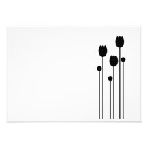 Einladung Karte design tulpe schwarz weiß blume