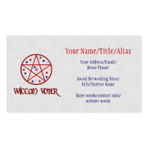 ÉLECTEUR DE WICCAN CARTE DE VISITE