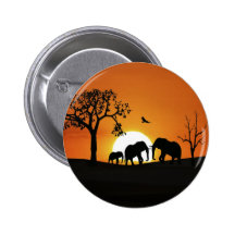 Elefanten am Sonnenuntergang Button