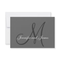 Elegante graue graue Monogramm-Hochzeit UAWG Karte