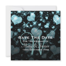 Elegante Hochzeit retten das Datums-Glitter-Herz-B