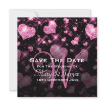 Elegante Hochzeit retten das Datums-Glitter-Herz-R