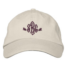 Elegante Monogramm-Initialen stickten Hut Bestickte Kappen