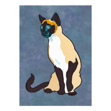 Elegante siamesische Katze Ankündigung