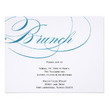 Elegante Skript-Brunch-Einladung - Blau