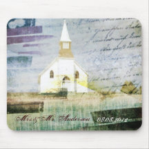 eleganter Vintager Kirchenkapellen-Landjahrestag Mousepads