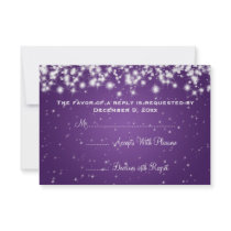 Elegantes Wedding RSVP Winter-Schein-Purpur