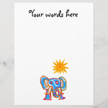 Éléphant bleu avec le soleil prospectus