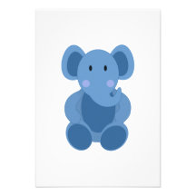 Éléphant bleu de bande dessinée faire-parts
