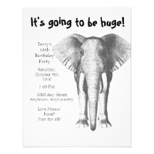 Éléphant--Ce va être anniversaire énorme Invitation Personnalisée