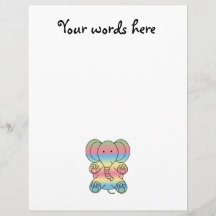 Éléphant de bébé au pastel d'arc-en-ciel tract customisé