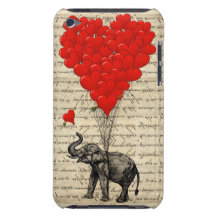 Éléphant et ballons en forme de coeur coque iPod Case-Mate 