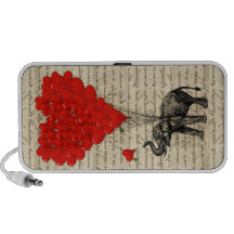 Éléphant et ballons en forme de coeur haut-parleur mp3