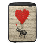Éléphant et ballons en forme de coeur poches macbook air