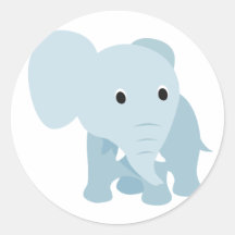 Éléphant mignon de bébé autocollants ronds