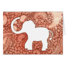 Éléphant petit - carte de note originale d'art