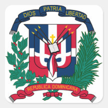Emblem der Dominikanischen Republik Quadrataufkleber