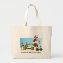 Empreinte de pas du carbone de Père Noël Sacs En Toile