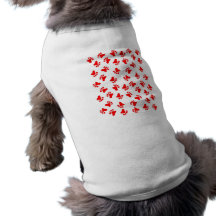 EMPREINTES DE PATTES ROUGES T-SHIRT POUR TOUTOU